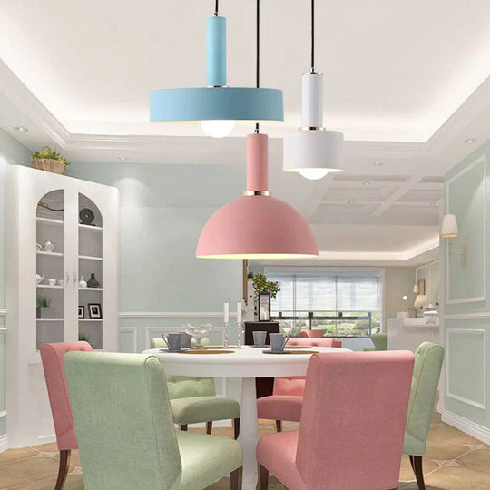 Nordic Macarons Pendant Lights E27 Led Modern Creative Hanging Lamp Design Diy For Bedroom Living