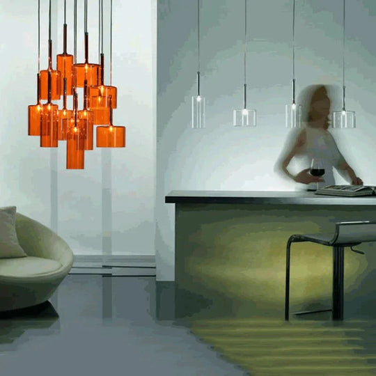 Modern Colorful Single Head/Three Heads Glass Pendant Lights G4 Led Lliving Room Bedroom Restaurant