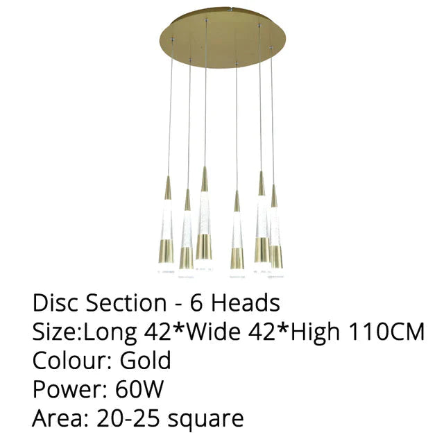 Gold Color New Style Pendant Light Round Chassis Hanging Lamps For Dining Room Living Fixture