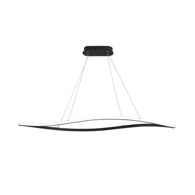 Leaf Shape Matte Black Hanging Pendant Lights For Dining Room Kitchen Home Deco White Finish Lamp