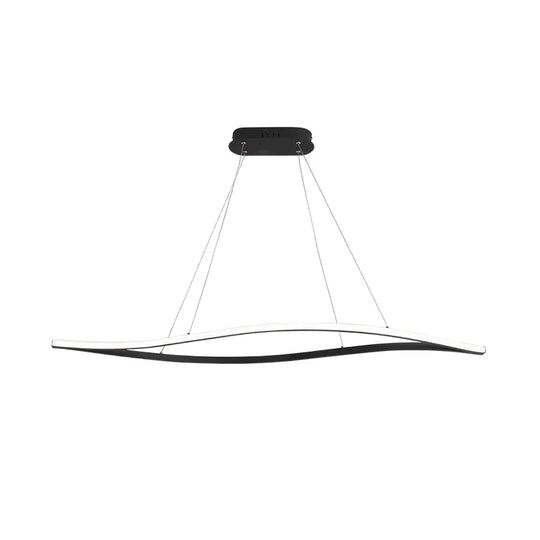 Leaf Shape Matte Black Hanging Pendant Lights For Dining Room Kitchen Home Deco White Finish Lamp