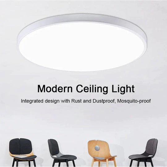 Led Ceiling Light Acryl Alloy Modern Lamp Living Room Lighting Round & Square 3Cm Super Thin For