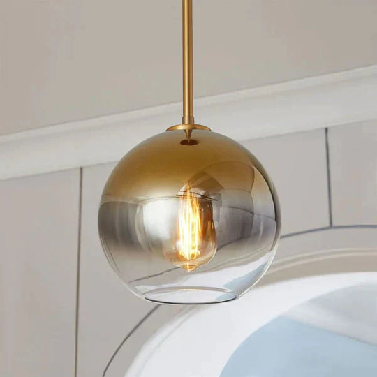 Modern Glass Ball Pendant Light Gradient Color Hanging Lamp Hanglamp Kitchen Fixture Dining Living