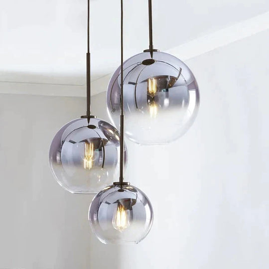 Modern Glass Ball Pendant Light Gradient Color Hanging Lamp Hanglamp Kitchen Fixture Dining Living