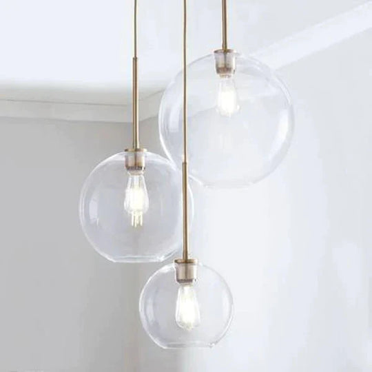 Modern Glass Ball Pendant Light Gradient Color Hanging Lamp Hanglamp Kitchen Fixture Dining Living