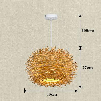 Handmade Bird Nest Pendant Light Wicker Wood Hotel Restaurant Dinning Room Cafe Bar Nordic Rattan