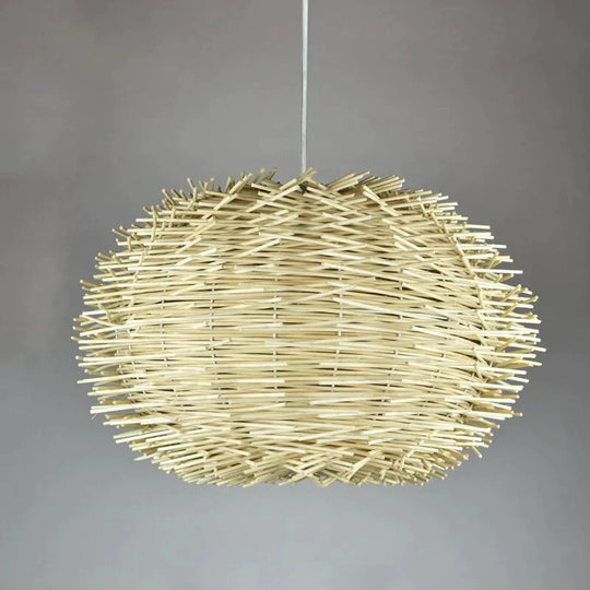 Handmade Bird Nest Pendant Light Wicker Wood Hotel Restaurant Dinning Room Cafe Bar Nordic Rattan