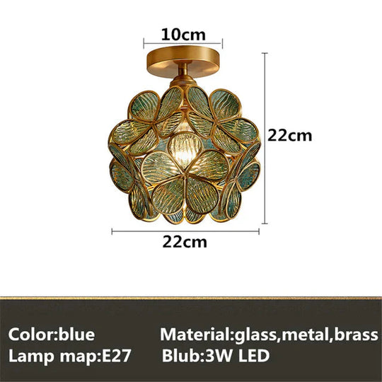 Tiffany Colorful Flower Glass Ceiling Lamp Led Modern Indoor Restaurant Dining Room Cafe Shop