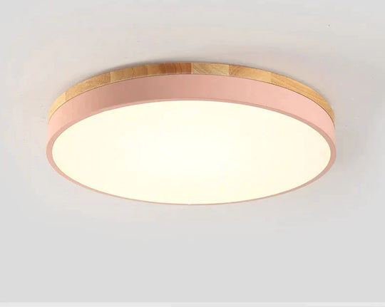 Modern Lamp Led Ceiling Lights Round Wooden Base Ironware And Acrylic Kitchen Bed Room Foyer Study