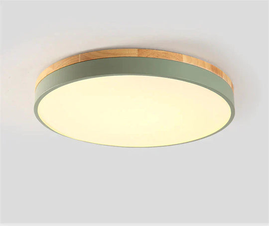 Modern Lamp Led Ceiling Lights Round Wooden Base Ironware And Acrylic Kitchen Bed Room Foyer Study