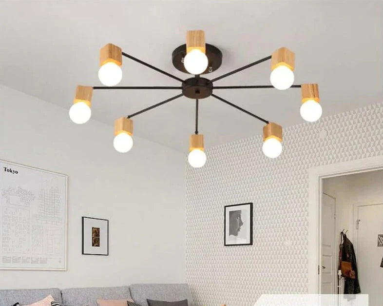 Fashion Modern Lamps Led Pendant Lights Indoor Lighting Wood Lamp Holder Living Dining Room Bedroom