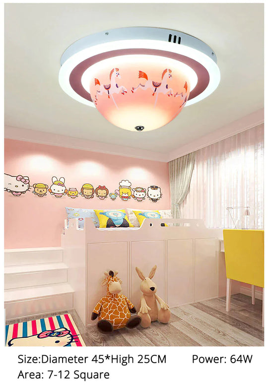 Ceiling Lamp Girl Bedroom Boy Child Eye Protection Led Simple Modern Creative Cartoon Room Rotating