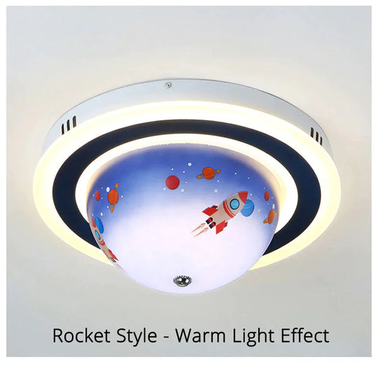 Ceiling Lamp Girl Bedroom Boy Child Eye Protection Led Simple Modern Creative Cartoon Room Rotating