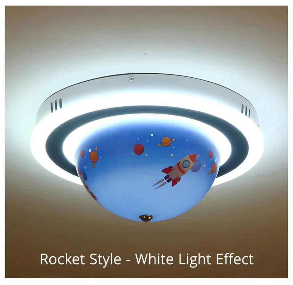 Ceiling Lamp Girl Bedroom Boy Child Eye Protection Led Simple Modern Creative Cartoon Room Rotating