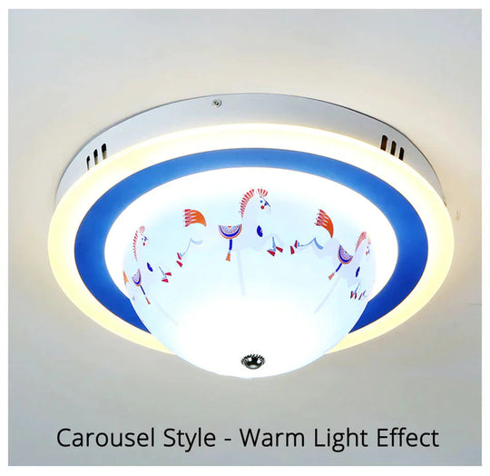 Ceiling Lamp Girl Bedroom Boy Child Eye Protection Led Simple Modern Creative Cartoon Room Rotating