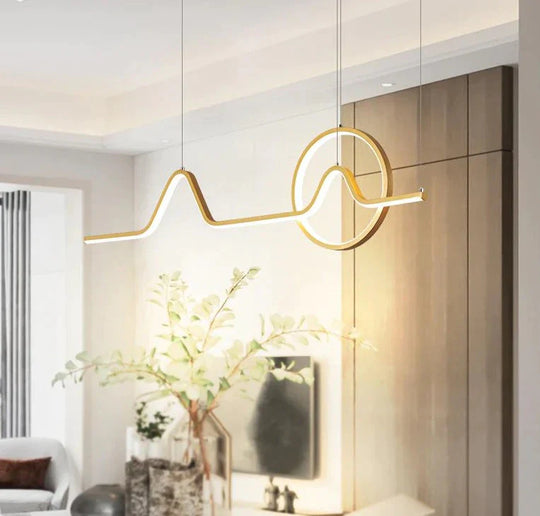Led Pendant Light For Dining Living Room Black Gold Dimmable With Remote Control Lighting Hanglamp