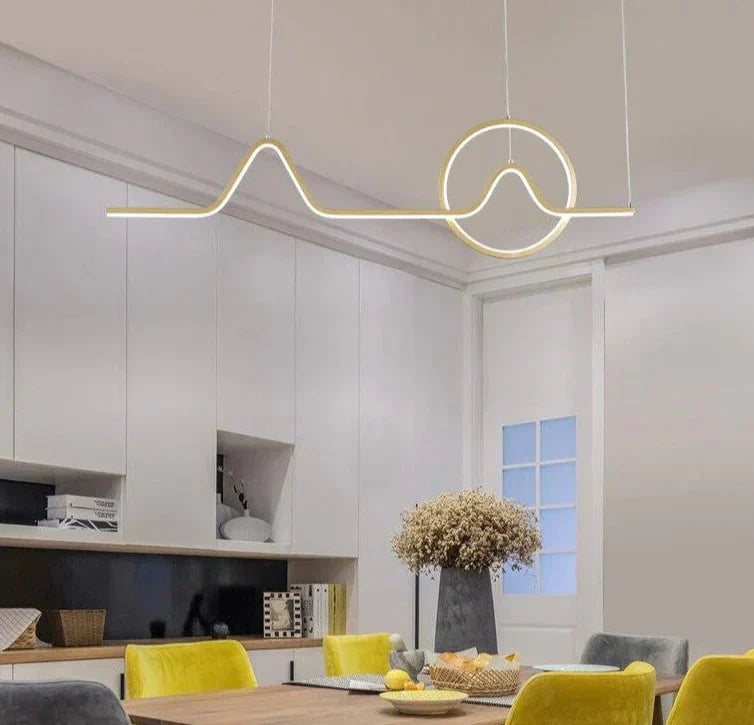 Led Pendant Light For Dining Living Room Black Gold Dimmable With Remote Control Lighting Hanglamp