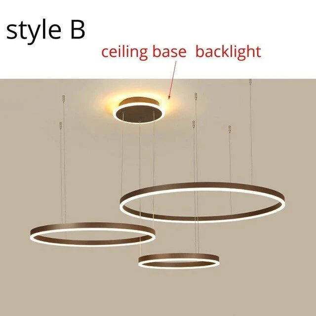 Modern Led Pendant Lights For Living Dining Room Dimmable Suspension Luminaire Suspendu Circular