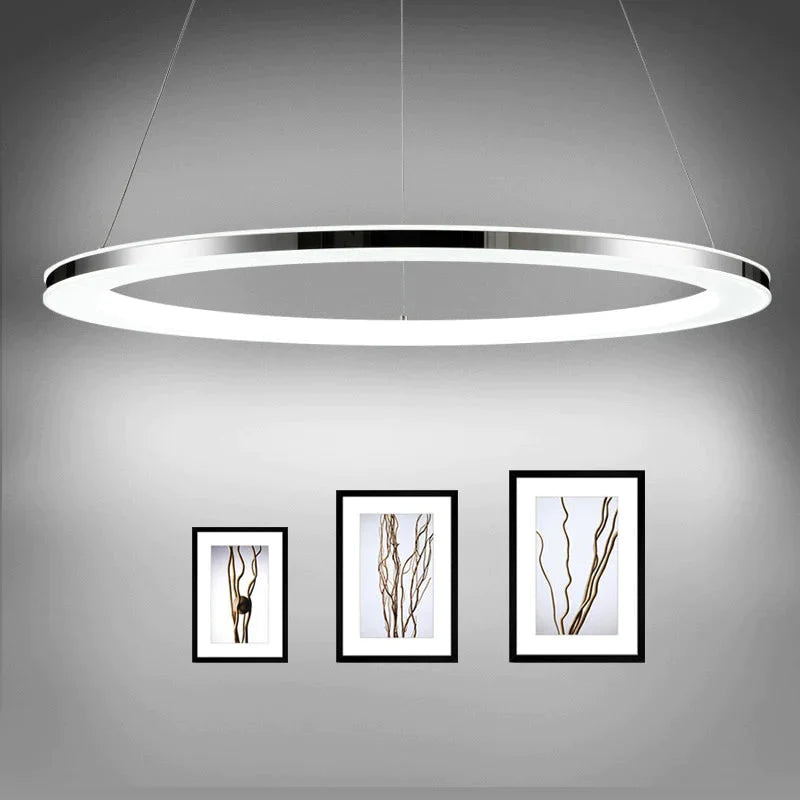 Modern Led Pendant Lights Fixtures For Dining Living Room Home Decor Acrylic Rings Hanging Lamp