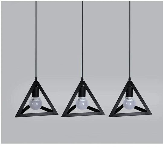 Modern Pendant Light Black Iron Hanging Cage Vintage E27Led Lamp Bulb Industrial Loft Retro Dining