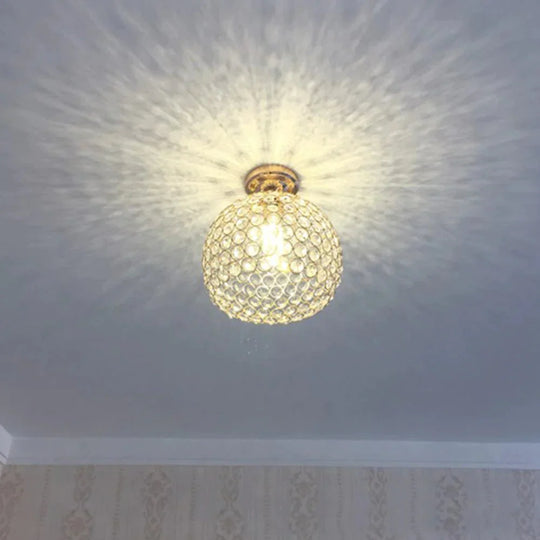 E27 Creative Crystal Minimalist Ceiling Light Simple Lamp Bedroom European Iron