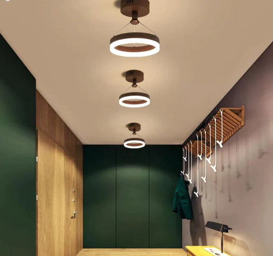 Modern Led Chandeliers For Indoor Corridor Aisle Lights Coffee Gold Minimal Lighting Personality