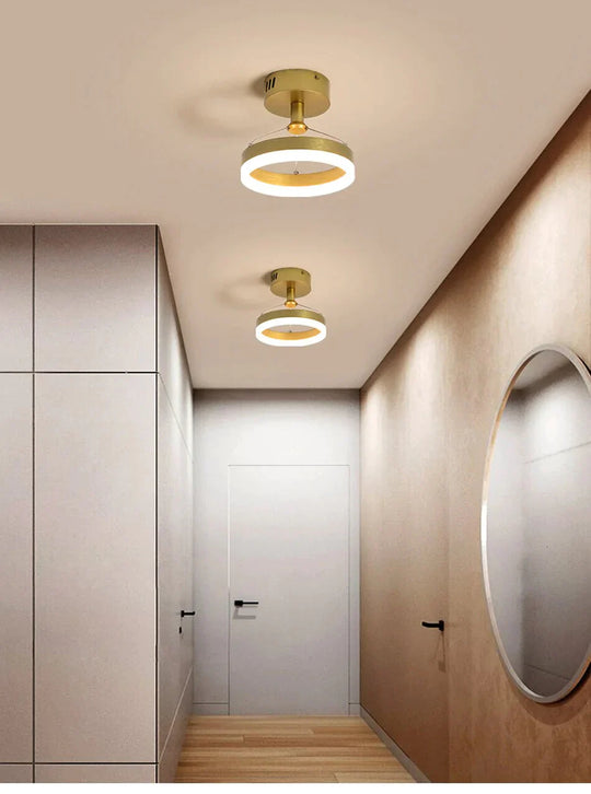 Modern Led Chandeliers For Indoor Corridor Aisle Lights Coffee Gold Minimal Lighting Personality
