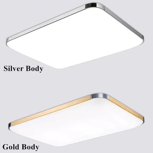 Modern 2.4G Rf Remote Control Square Aluminum Acrylic Led Ceiling Lamp Cold White + Warm White