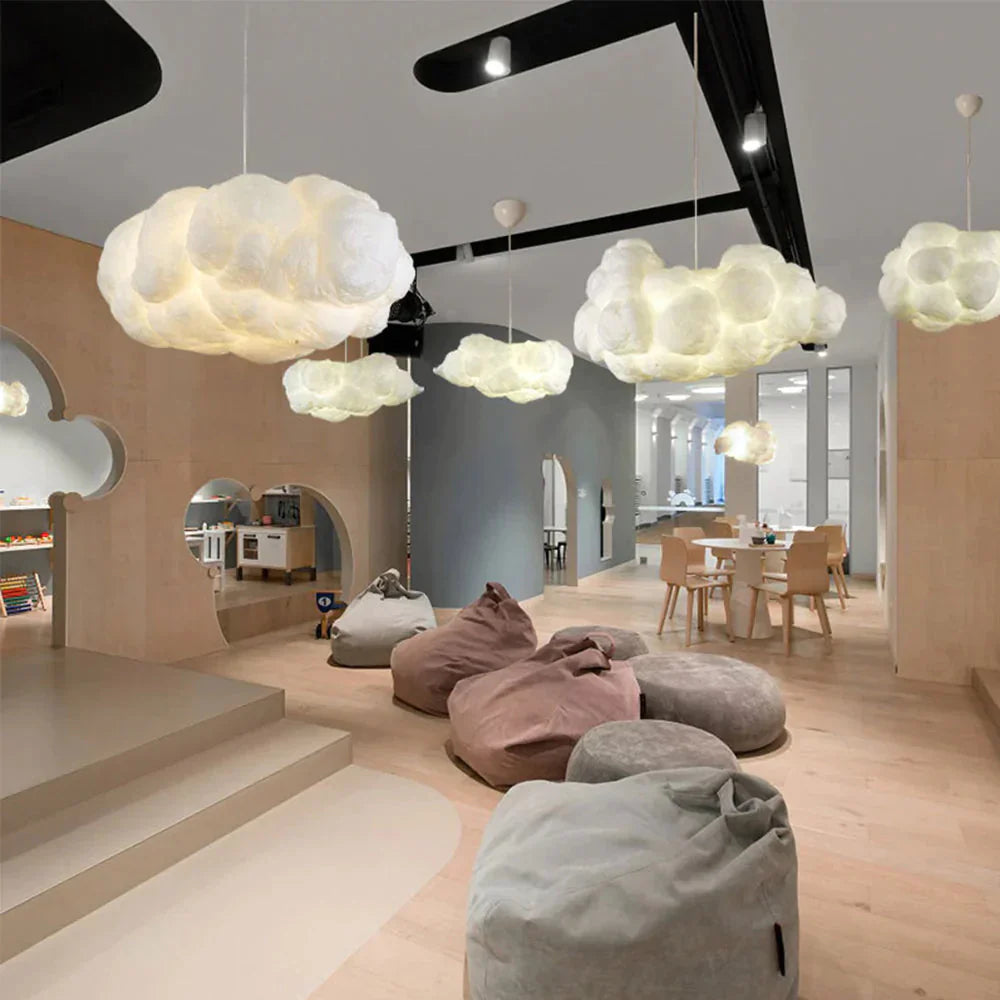 Nordic Clouds Pendant Lights Silk Lamp Dark Hanglamp Personality Decorate Hanging Light For Hotel