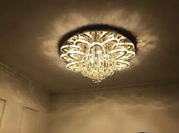 Led Modern Crystal Stainless Steel Round Dimmable Rgb Chandelier Lighting Lamparas De Techo For