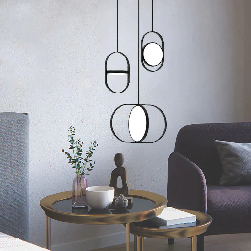 Nordic Modern Geometry Simple Rotary Pendant Lights Designer Luminarias Circular Hanging Lamp Bar