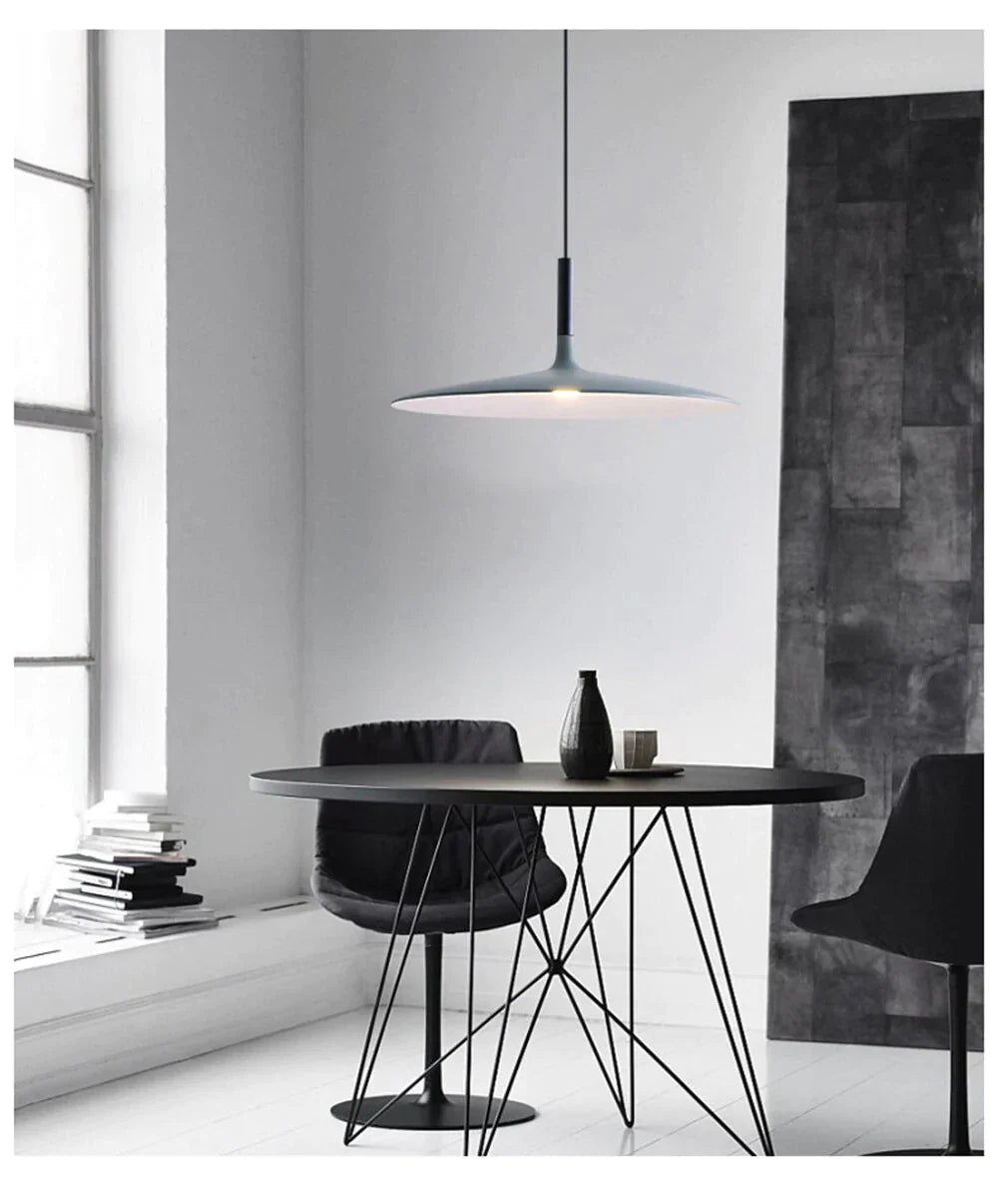 Led Saucer Pendant Lights Hanging Lamp Cement Hanglamp Nordic Retro Living Room Light Fixtures