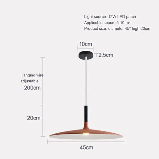 Led Saucer Pendant Lights Hanging Lamp Cement Hanglamp Nordic Retro Living Room Light Fixtures