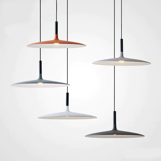 Led Saucer Pendant Lights Hanging Lamp Cement Hanglamp Nordic Retro Living Room Light Fixtures