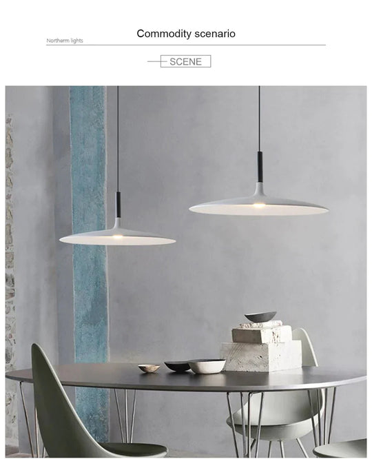 Led Saucer Pendant Lights Hanging Lamp Cement Hanglamp Nordic Retro Living Room Light Fixtures