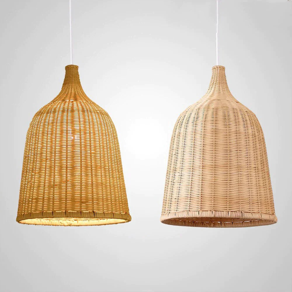 Hand Woven Rattan Pendant Light Japan Style Hanging Lamp E27 For Restaurant Bedroom Rustic Art