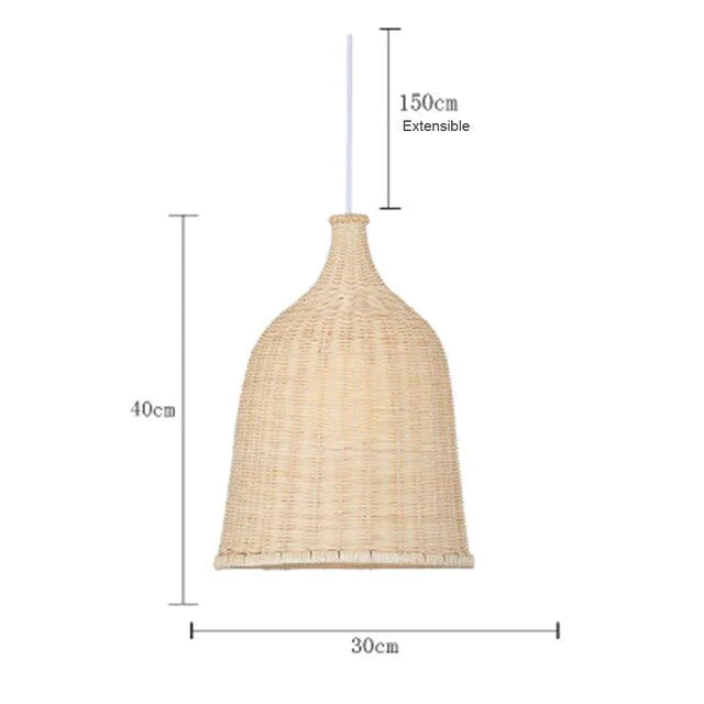 Hand Woven Rattan Pendant Light Japan Style Hanging Lamp E27 For Restaurant Bedroom Rustic Art