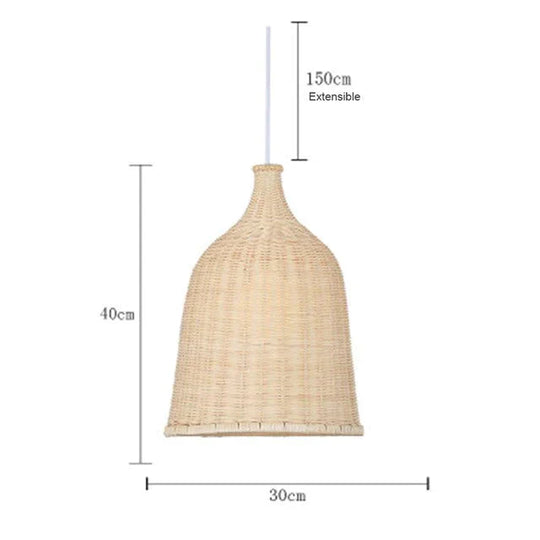 Hand Woven Rattan Pendant Light Japan Style Hanging Lamp E27 For Restaurant Bedroom Rustic Art