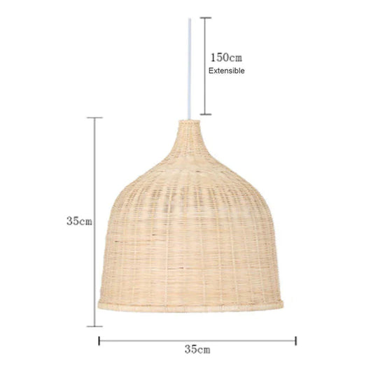 Hand Woven Rattan Pendant Light Japan Style Hanging Lamp E27 For Restaurant Bedroom Rustic Art