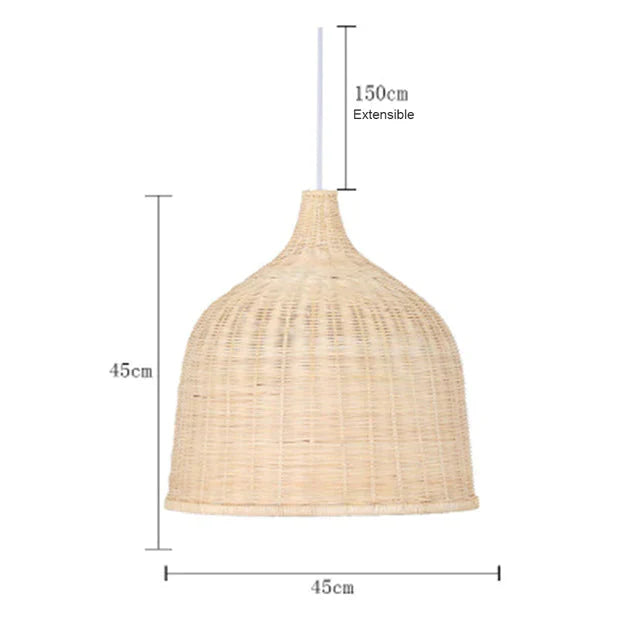 Hand Woven Rattan Pendant Light Japan Style Hanging Lamp E27 For Restaurant Bedroom Rustic Art