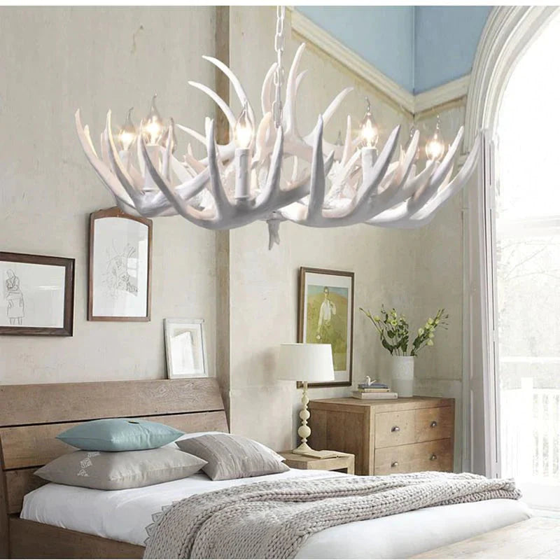 Antler Chandelier Lamp Vintage Loft Pendant Light Creative Hanging For Cafe Parlor Bedroom Hall