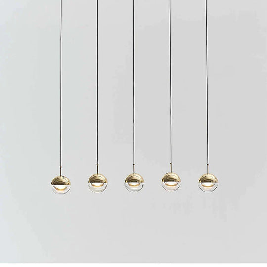 Nordic Loft Rose Gold Crystal Ball Pendant Light Personality Designer Aisle Bar Living Room Bedside