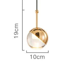 Nordic Loft Rose Gold Crystal Ball Pendant Light Personality Designer Aisle Bar Living Room Bedside