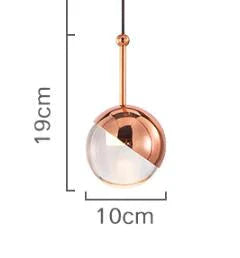 Nordic Loft Rose Gold Crystal Ball Pendant Light Personality Designer Aisle Bar Living Room Bedside