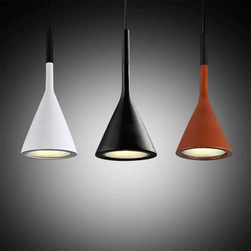 Led Pendant Lights Imitation Concrete Resin Hanging Lamp Black White Red /Grey For Restaurant