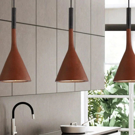 Led Pendant Lights Imitation Concrete Resin Hanging Lamp Black White Red /Grey For Restaurant