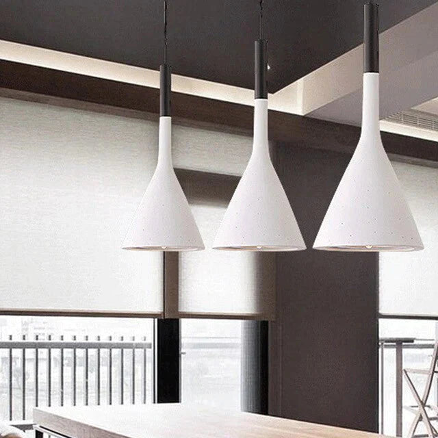 Led Pendant Lights Imitation Concrete Resin Hanging Lamp Black White Red /Grey For Restaurant