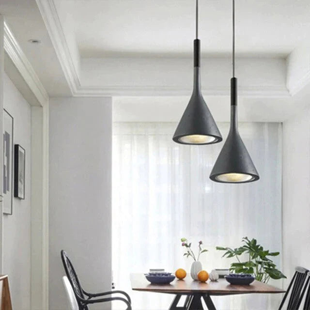 Led Pendant Lights Imitation Concrete Resin Hanging Lamp Black White Red /Grey For Restaurant