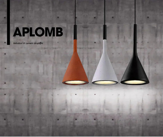 Led Pendant Lights Imitation Concrete Resin Hanging Lamp Black White Red /Grey For Restaurant