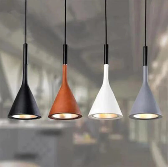 Led Pendant Lights Imitation Concrete Resin Hanging Lamp Black White Red /Grey For Restaurant